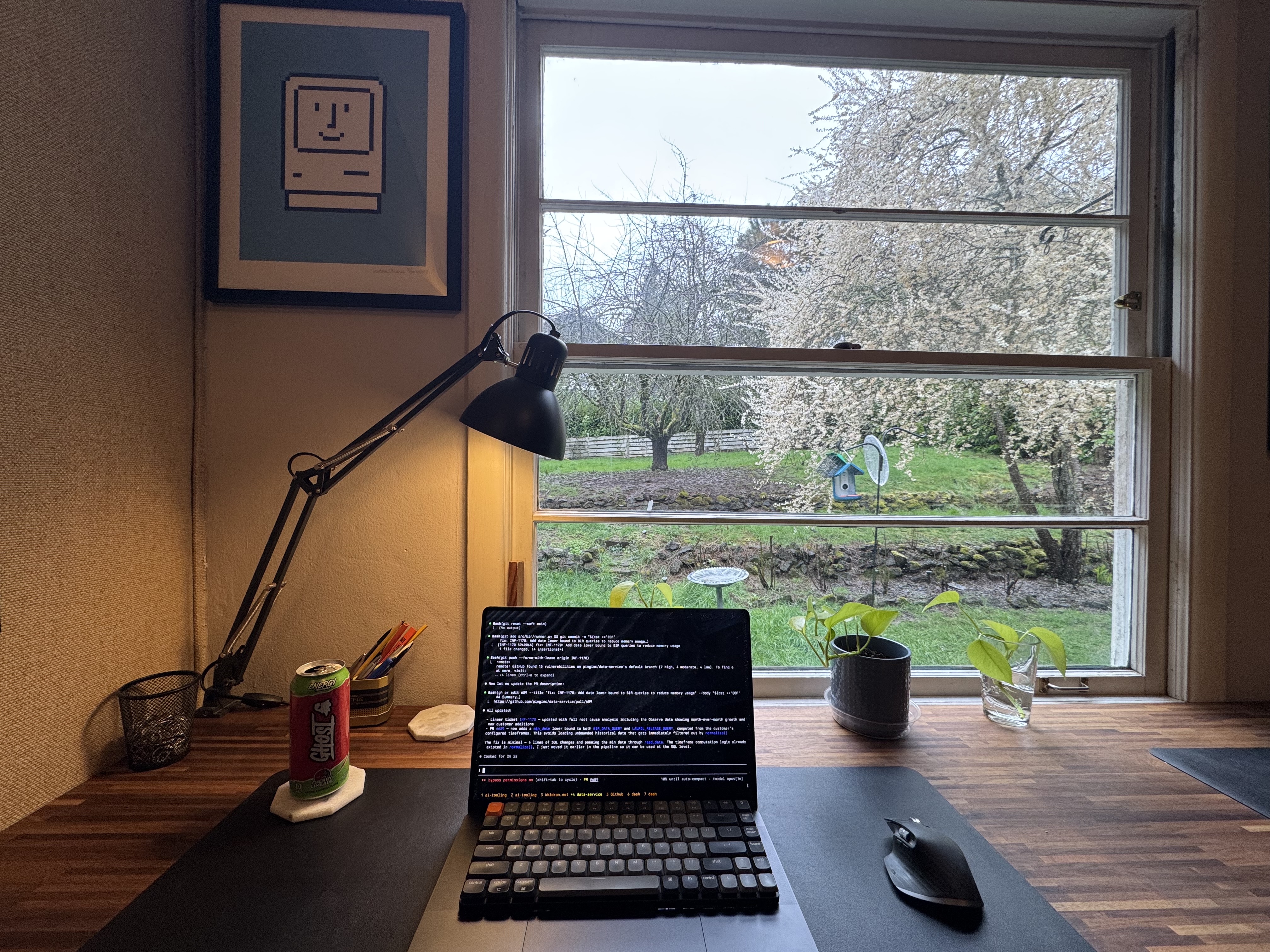 My desk facing the window